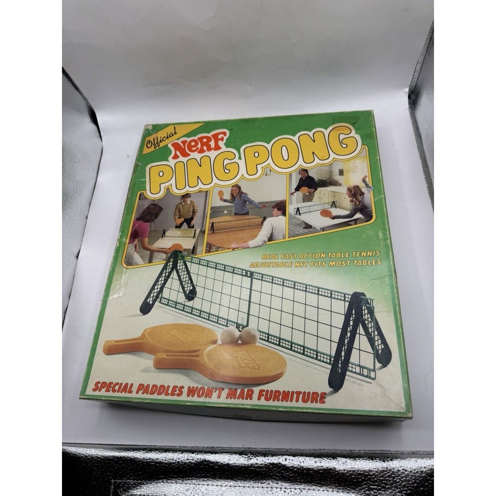 Official Nerf Ping Pong Table Tennis Game - Parker Brothers COMPLETE VTG 1982
